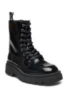 Biakwamie Laced Up Boot Nappa Lak Shoes Boots Ankle Boots Laced Boots ...