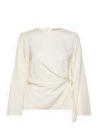 Cadenzaiw Drape Blouse Tops Blouses Long-sleeved White InWear