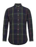 Custom Fit Plaid Oxford Shirt Tops Shirts Casual Navy Polo Ralph Laure...