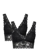 Lindex Bra Iris Lace Bralette 2 Pack Svart