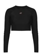 Shine Cropped Long Sleeve Sport T-shirts & Tops Long-sleeved Black Röh...