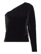 Velvet -Shoulder Top Tops T-shirts & Tops Long-sleeved Black Polo Ralp...
