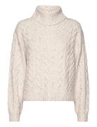 Knit Roll-Neck Pullover Tops Knitwear Turtleneck Cream Tom Tailor