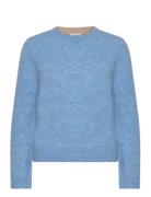 Knit Crew-Neck Pullover Tops Knitwear Jumpers Blue Tom Tailor