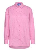 Soficras Shirt Tops Shirts Long-sleeved Pink Cras
