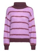 Nutara Pullover Tops Knitwear Turtleneck Purple Nümph