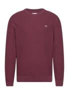 GANT Cotton Texture C-Neck Burgundy