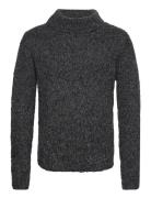 Twisted Boucle Roll Tops Knitwear Round Necks Grey French Connection