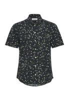 Cfanton Ls Aop Dot Shirt Tops Shirts Short-sleeved Navy Casual Friday