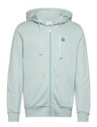 Knowledge Cotton Apparel Ask Regular Zip Hood Kangaroo Badge Grön