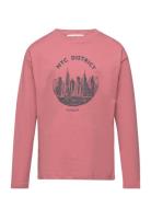 Printed Long Sleeve T-Shirt Tops T-shirts Long-sleeved T-shirts Pink M...