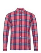 Flex Textured Tartan Rf Shirt Tops Shirts Casual Red Tommy Hilfiger