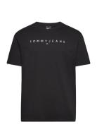 Tjm Reg Linear Logo Tee Ext Tops T-shirts Short-sleeved Black Tommy Je...