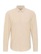Style Casper Slub Chambray Tops T-shirts Long-sleeved Beige MUSTANG