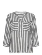 Blouse Striped Tops Blouses Long-sleeved Navy Tom Tailor