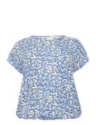 Kcjenny Top Tops Blouses Short-sleeved Blue Kaffe Curve