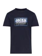 Jack & J S Jcologan Ss24/25 Tee Ss Crew Neck Ss Jnr Marinblå