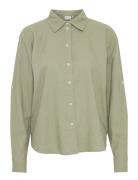 Ihlino Sh2 Tops Shirts Long-sleeved Khaki Green ICHI