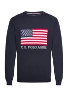 Uspa Knit Adam Men Tops Knitwear Round Necks Navy U.S. Polo Assn.