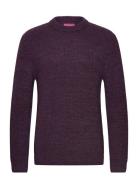 Meander Sweater-Bordeaux Heather Designers Knitwear Round Necks Burgun...