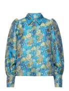 Yasmilan Ls Shirt Tops Blouses Long-sleeved Blue YAS