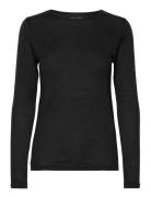 Wool/Tencel Tee Long Sleeve Tops T-shirts & Tops Long-sleeved Black Pa...