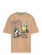 Tnkain Os S_S Tee Tops T-shirts Short-sleeved Beige The New