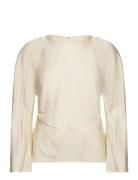 Malina Mackenzie Wide Sleeve Draped Blouse Kräm