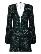 Sequins Mini Flowy Dress Designers Short Dress Green ROTATE Birger Chr...