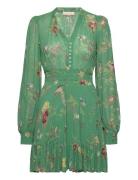 Georgette Mini Dress Designers Short Dress Green By Ti Mo