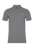 Paule Mirror Sport Polos Short-sleeved Grey BOSS
