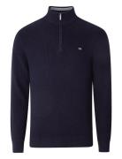 Lexington Clothing Clay Cotton Half-Zip Sweater Marinblå