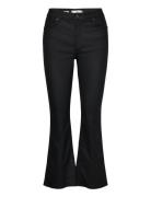 Sienna Flare Crop Waxed Jeans Bottoms Jeans Flares Black Mango