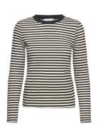 Striped Long Sleeves T-Shirt Tops T-shirts & Tops Long-sleeved Black M...
