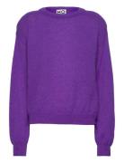 Flirting With Solid Shades Tops Knitwear Jumpers Purple Mo Reen Cph