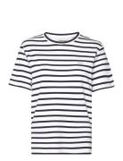 Striped Ss T-Shirt Tops T-shirts & Tops Short-sleeved Navy GANT