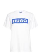 Vintage Tee_B Tops T-shirts & Tops Short-sleeved White HUGO BLUE