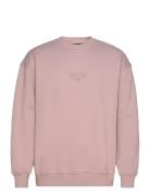 Printed Over D Crewneck Tops Sweat-shirts & Hoodies Sweat-shirts Pink ...