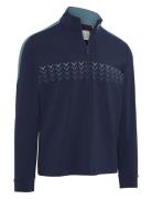 Callaway 1/4 Zip Blocked Chev Pullover Marinblå