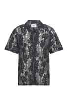 Didcot Shirt Floral Lace Blue Designers Shirts Short-sleeved Blue Wax ...