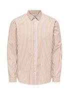 Onscape L/S Stripe Reg Shirt Fw Tops Shirts Casual White ONLY & SONS