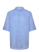 Swmaddie Sh 1 Tops Shirts Short-sleeved Blue Simple Wish