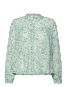 Jasia Rikkelie Shirt Aop Tops Blouses Long-sleeved Green MSCH Copenhag...