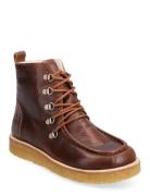 Boots - Flat - With Laces Shoes Wintershoes Brown ANGULUS