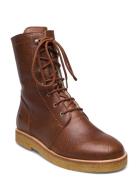 Boots - Flat - With Laces Shoes Wintershoes Brown ANGULUS