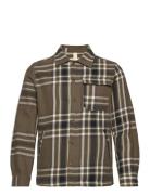 Brixtol Textiles Frank Check Khaki Green