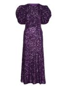 Sequins Puff Sleeve Dress Designers Maxi Dress Purple ROTATE Birger Ch...