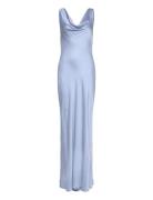 Malina Leah Cowl Satin Maxi Dress Blå