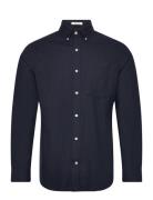 Reg Flannel Melange Shirt Tops Shirts Casual Blue GANT