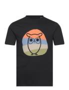 Knowledge Cotton Apparel Alder Colored Owl Tee - Gots/Vegan Svart